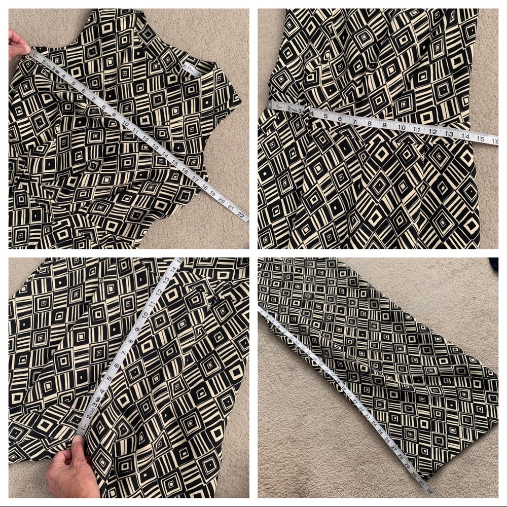 SOLD‼️ Christian Dior 100% Silk Geometric Palazzo Pant Sleeveless Jumpsuit - Picture 13 of 14